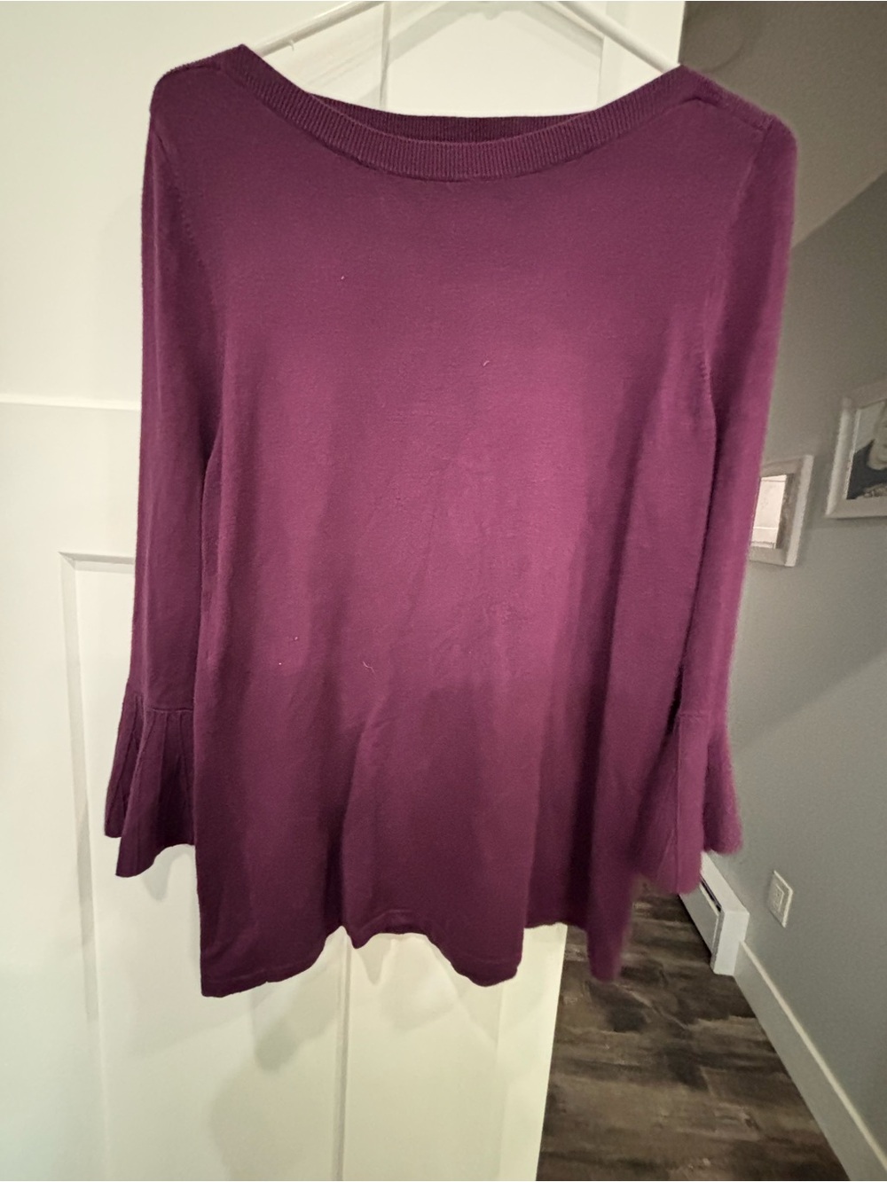 LOFT Plum Bell Sleeve Sweater